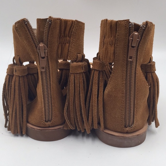 Jeffrey Campbell Borla Tan Suede Fringe Tassel Sz7 - Picture 4 of 9